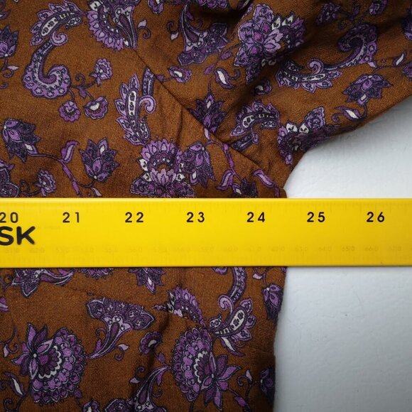 NWT J. Jill Ladies Size 2X Lined Rust w/ Purple Paisleys V-neck Maxi Dress - Picture 8 of 9